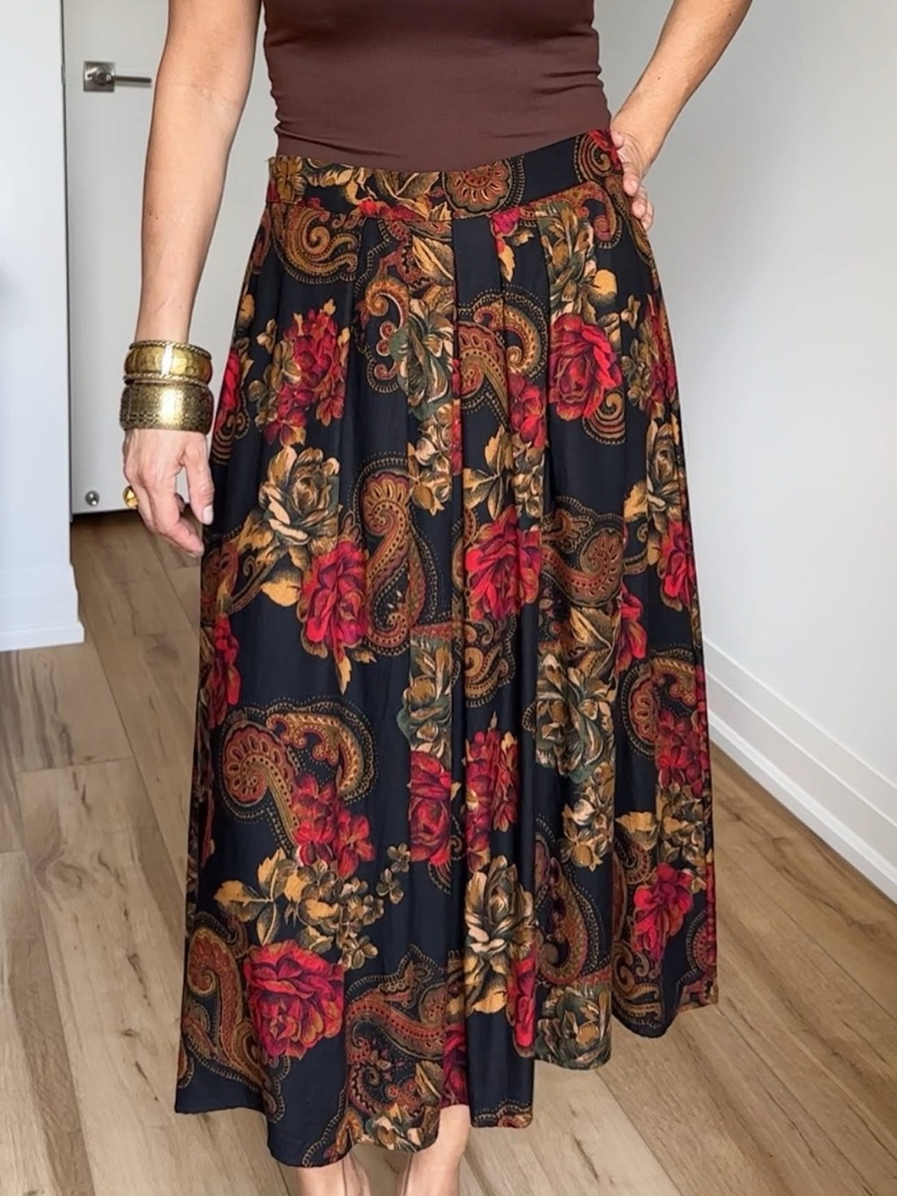 Vintage St Michael UK Bohemian Midi Skirt